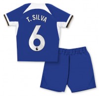 Chelsea Thiago Silva #6 Hemmaställ Barn 2023-24 Korta ärmar (+ Korta byxor)